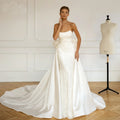 2-in-1 Mermaid Wedding Dress – Off-the-Shoulder Boat Neck Trumpet Style, Custom Made