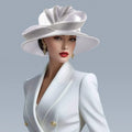 Elegant White Fascinator Hat – Versatile Formal Headpiece with Satin & Diamond Detail for Women’s Weddings, Parties & Church