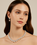 Elegant Cubic Zirconia & Pearl Bridal Jewelry Set