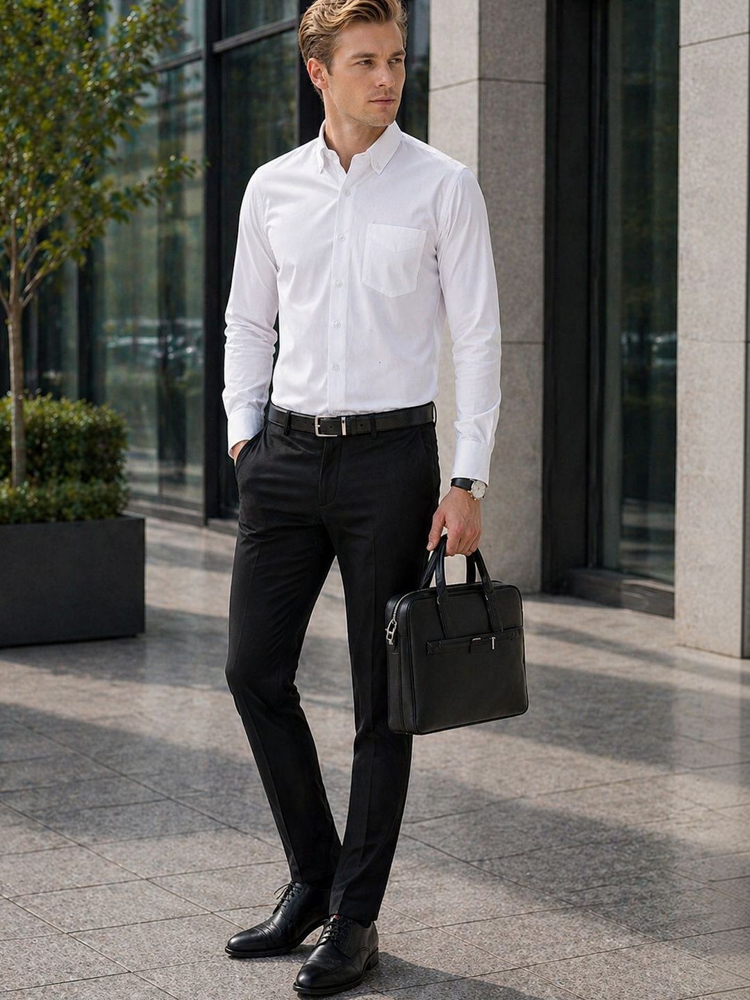 Esmoriz Solid Cotton Button Down Formal Men's Shirt - Multiple Colors Available