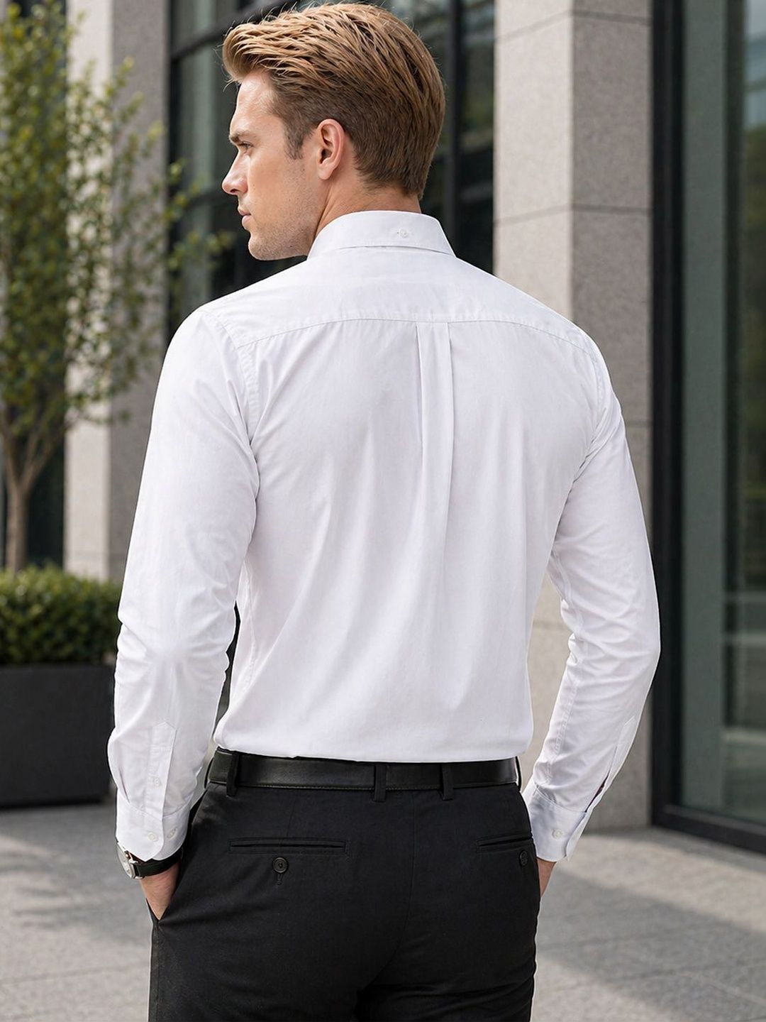 Esmoriz Solid Cotton Button Down Formal Men's Shirt - Multiple Colors Available