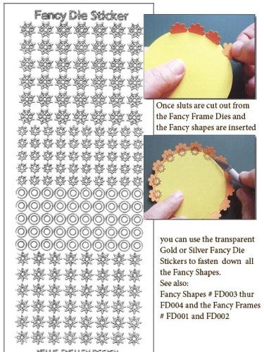 Fancy Die Sticker Transparent Gold