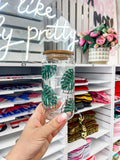Monstera Iced Coffee Glass