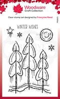 Woodware Clear Singles Winter Trees 4 in x 6 in Stamp