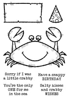 Woodware Clear Singles Mr Crab 4 in x 6 in Stamp