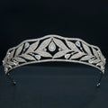 Cubic Zirconia Leaves Royal Replica Tiara  Elegant Crystal Princess Diadem for Weddings, Prom & Parties