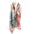 100% Twill Silk Scarf Women Large Square Silk Shawl Wraps  35"
