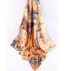 100% Twill Silk Scarf Women Large Square Silk Shawl Wraps  35"