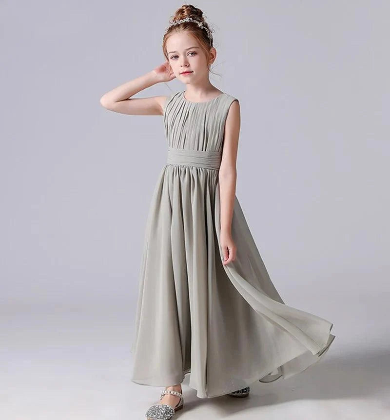 Chiffon Pleated Flower Girl Dress