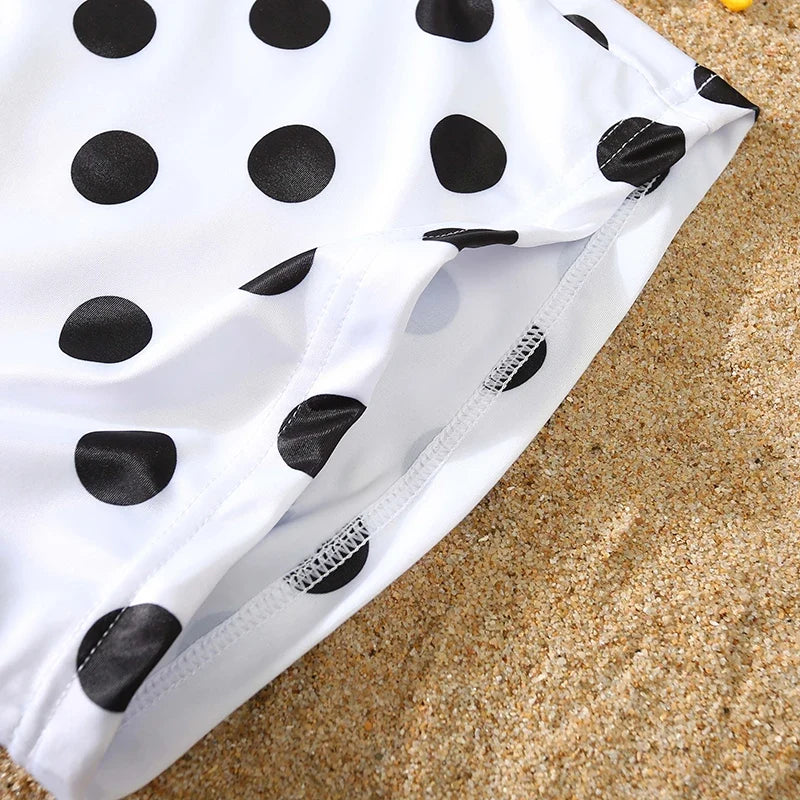 Family Matching Floral Swimwear – Mommy & Me Swimsuits and Men’s Boy Swim Trunks for Beach Holidays