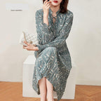 Elegant Pleated Midi Chiffon Dress for Women