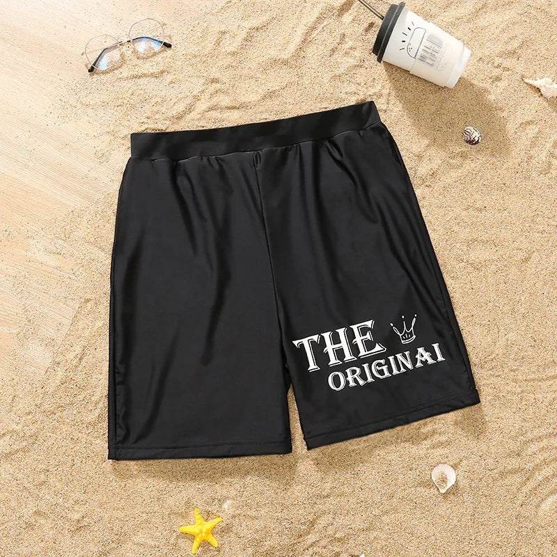 Family Matching Floral Swimwear – Mommy & Me Swimsuits and Men’s Boy Swim Trunks for Beach Holidays