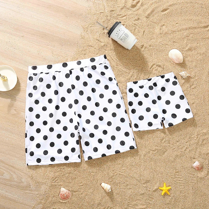 Family Matching Floral Swimwear – Mommy & Me Swimsuits and Men’s Boy Swim Trunks for Beach Holidays