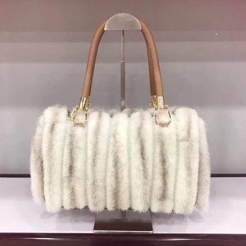 Fur Bag Women Natural Mink Fur Handbag Ladies Winter Warm Crossbody Bags Famous Brand Large Capacity Shoudler Clutch New