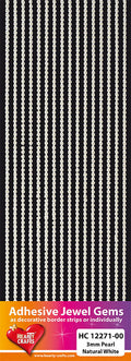 Hearty Crafts Adhesive Gems, 3mm, Pearl, Natural White