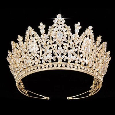 Classic Princess Crown  -  Elegant Bridal Tiara for Women | Sparkling Zircon Hair Jewelry Corona Princesa