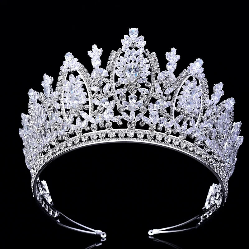 Classic Princess Crown  -  Elegant Bridal Tiara for Women | Sparkling Zircon Hair Jewelry Corona Princesa
