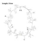 Crystal Pearl Bridal Tiaras Hairbands Hairpins Bridesmaid Diamante Hair Vine Accessories Wedding Jewelry 35cm Headwear