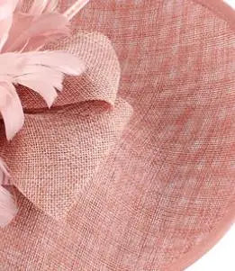 Fashion Sinamay Fascinator Hat  -  Elegant Floral Feather Headpiece for Weddings, Church, and Special Occasions