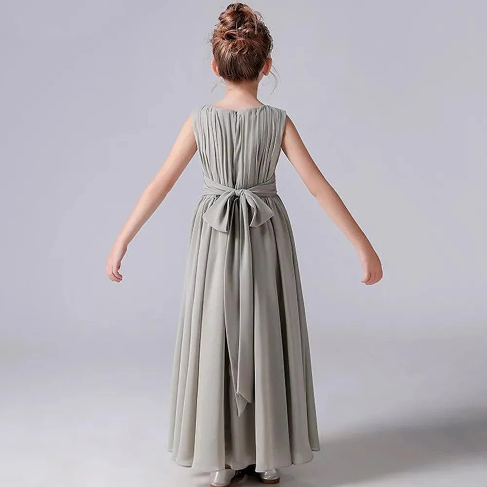 Chiffon Pleated Flower Girl Dress