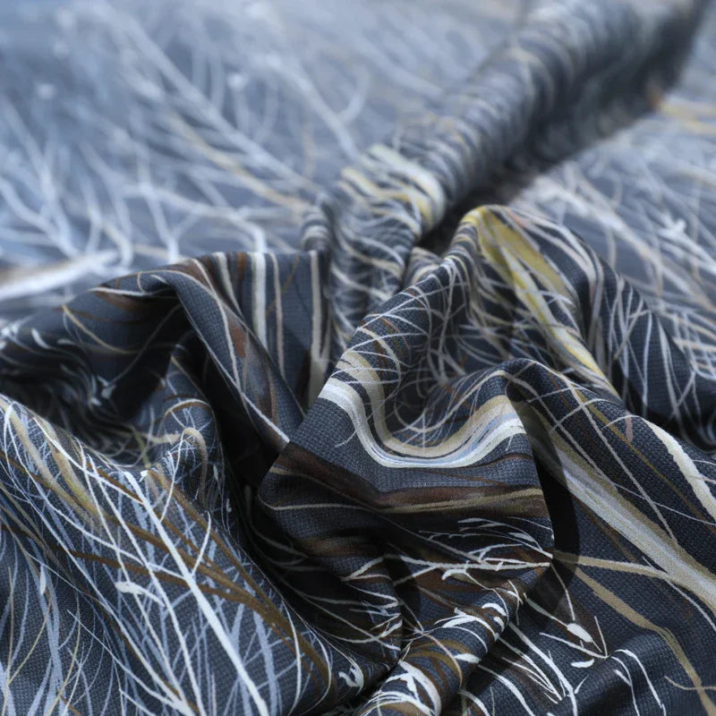 Wild Whimsy 600 TC Floral Cotton Duvet Set - Navy Blue