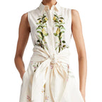 2025 Summer Advanced Design Beige Sleeveless Maxi Dress with Bow Belt and Turn-Down Collar