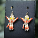 Silver Beaded hummingbird earrings