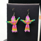 Pink Beaded hummingbird earrings