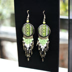 Southwestern Round Green Earrings