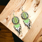 Southwestern Round Green Earrings