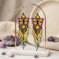 Black Beaded Dancing Wing Earrings