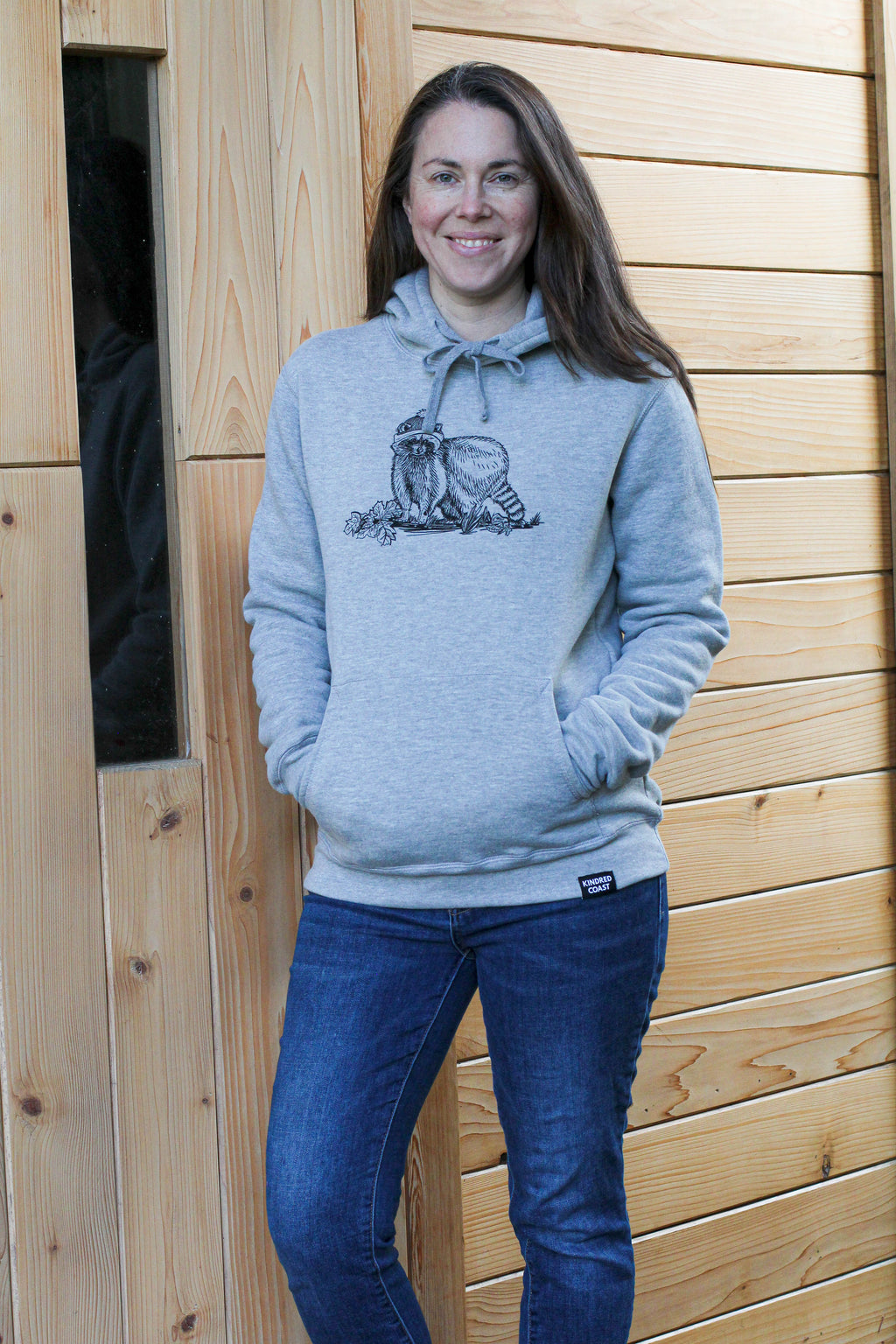 RACCOON - Unisex Eco Hoodie - Heather Grey