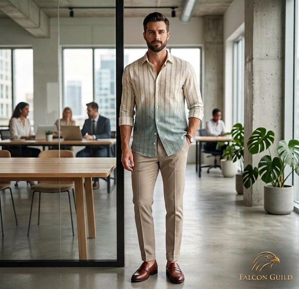 Surat Striped Ombre Dyed Relaxed Fit Everyday Men's Shirt - Multiple Colors Available