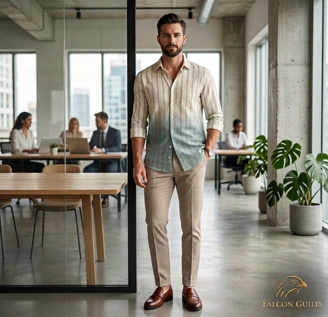 Surat Striped Ombre Dyed Relaxed Fit Everyday Men's Shirt - Multiple Colors Available