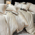 Royal Retreat Floral Jacquard Patchwork 800 TC Duvet Set - Cream