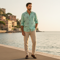 Palej Block Printed Relaxed Fit Everyday Men's Shirt - Sea Green