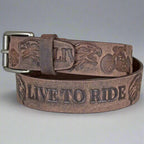 Keldon Grain Leather Men's Live To Ride Removable Buckle Belt