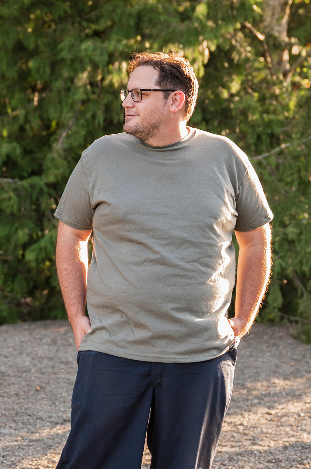 Unisex Organic Cotton Tee - Blank Apparel- Sage Grey