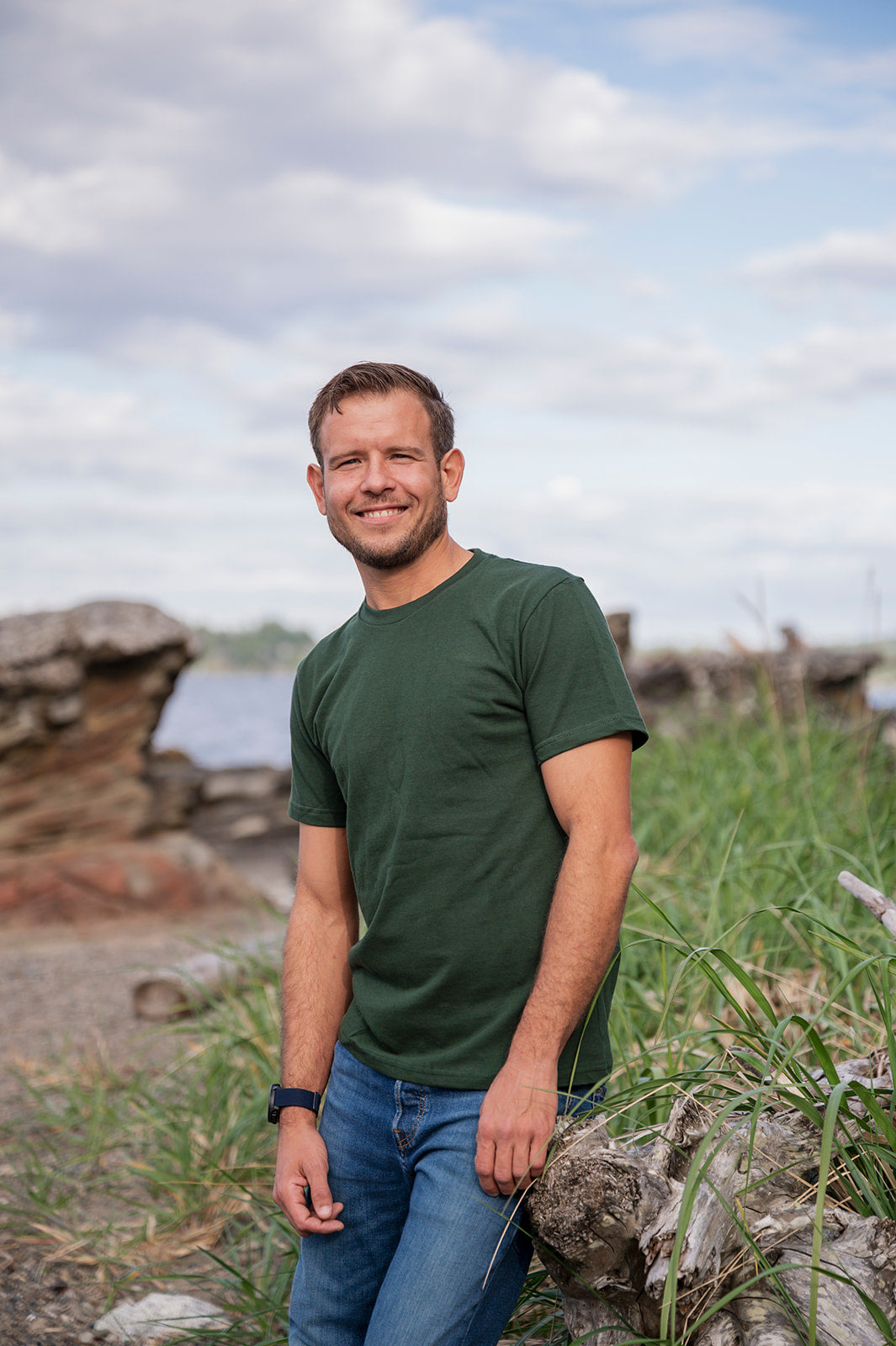 Unisex Organic Cotton Tee - Blank Apparel - Forest Green