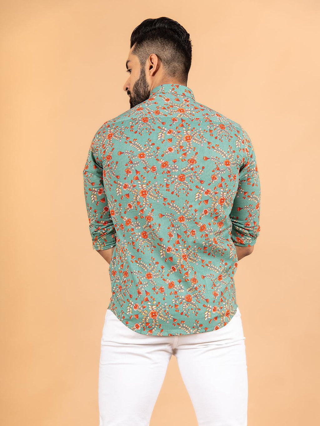 Bloomfield Printed Relaxed Fit Everyday Men's Shirt - Aqua Green