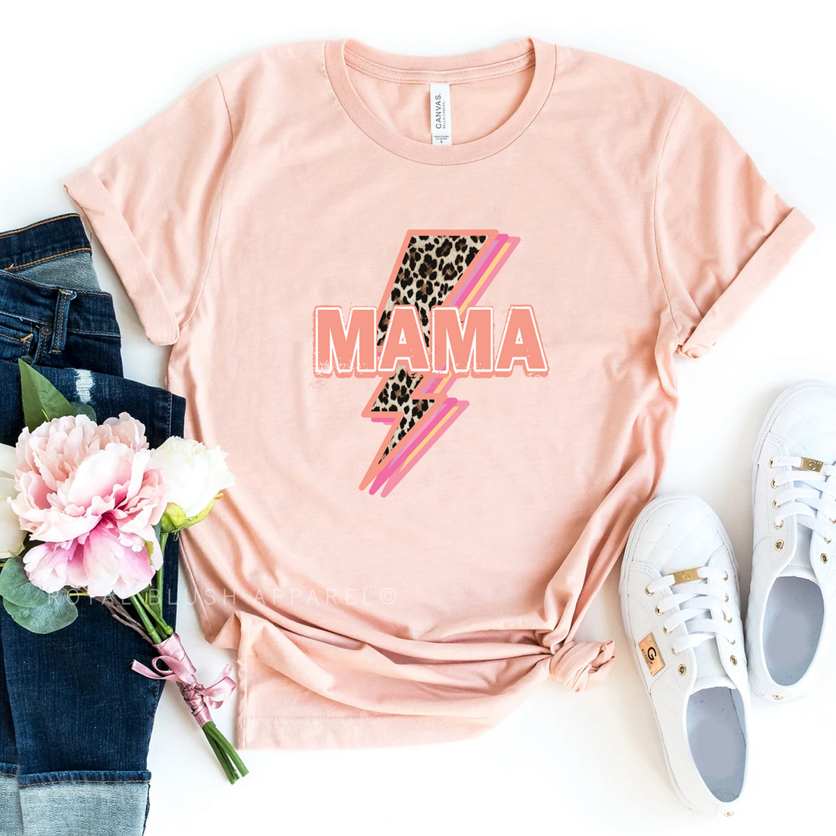 Mama Lightning Leopard Graphic T-Shirt