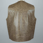 Men's Western Patch Leather Vest | Open Road