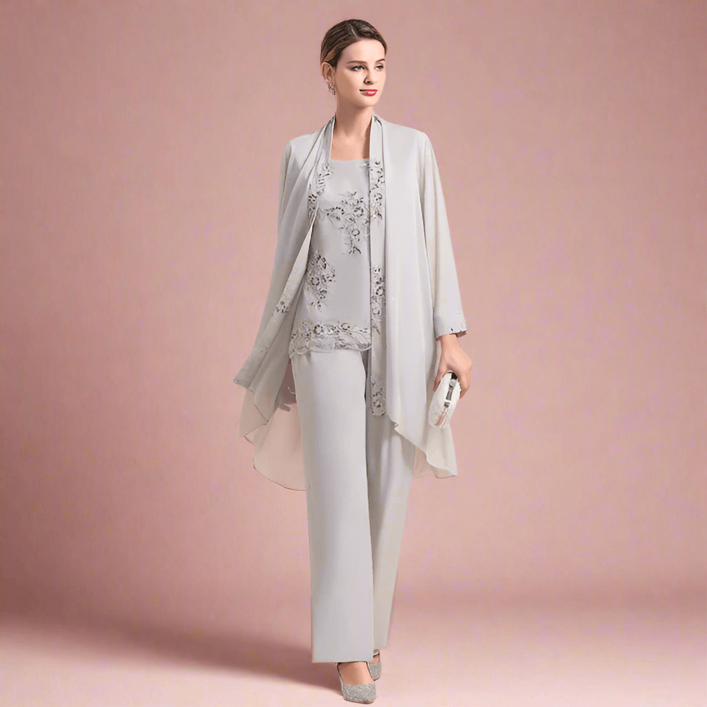 Elegant Chiffon Mother of the Bride Jumpsuit – Wedding Pantsuit