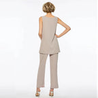Elegant Plus Size Chiffon Mother of the Bride Pantsuit