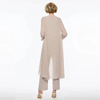 Elegant Plus Size Chiffon Mother of the Bride Pantsuit