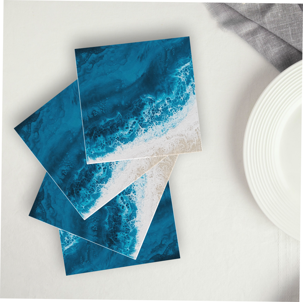 Luncheon Sized 3-Ply Beach-Themed Paper Napkins (50 pack)