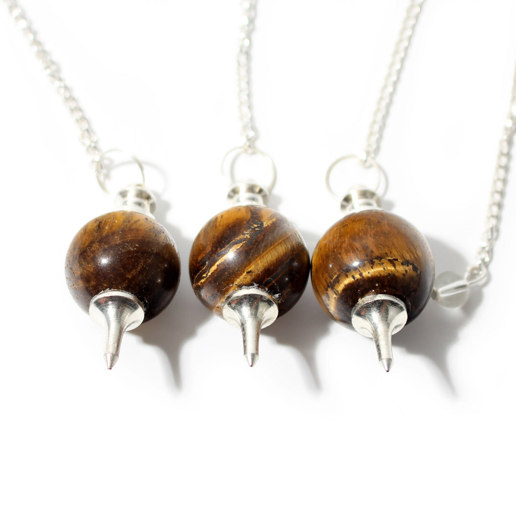 Gold Tiger Eye Ball and Point Pendulum - 3 Pack