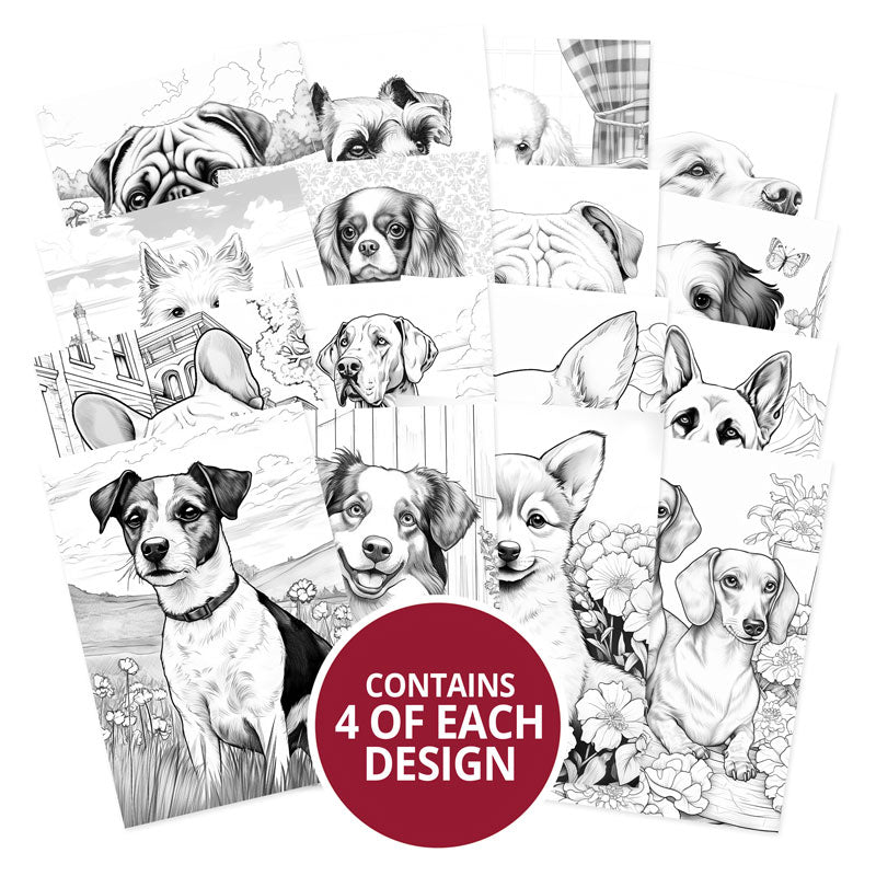 Colouring Pocket Pads - Delightful Dogs
