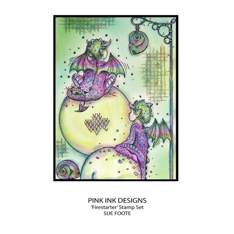 Pink Ink Designs Firestarter 6 in x 8 in Clear Stamp Set