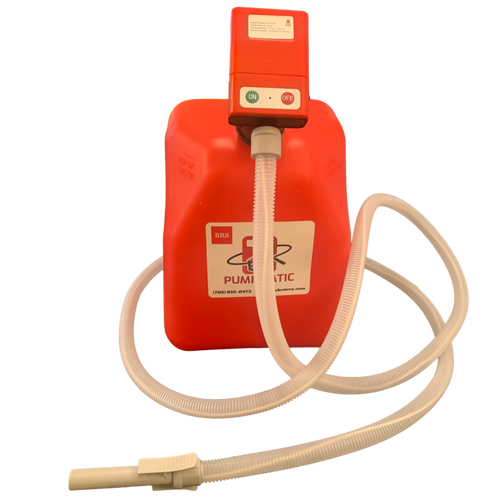 PUMPMATIC 12 FT HOSE + 5 Gallon Gas Can Combo Kit - 3.2 GPM - GAS, DIESEL, KEROSENE